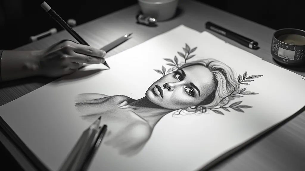 Finished charcoal drawing showing strong value contrast with bright highlights, deep shadows, and smooth midtone transitions creating convincing three-dimensional form