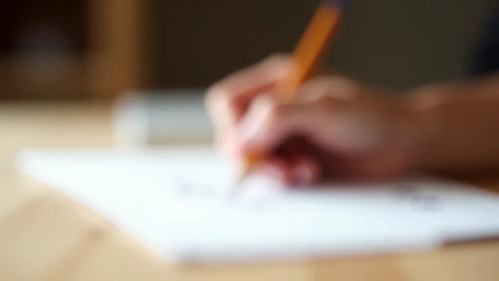 Close-up of hand demonstrating proper pencil grip at 45-degree angle, showing relaxed finger positioning on wooden table